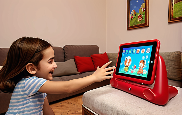 **
A cozy living room scene in Turkey. A young Turkish girl is happily dancing while watching Cocomelon on a tablet. Her mother smiles warmly, watching her daughter. The tablet screen shows JJ singing a nursery rhyme. The overall atmosphere is warm and inviting.
**